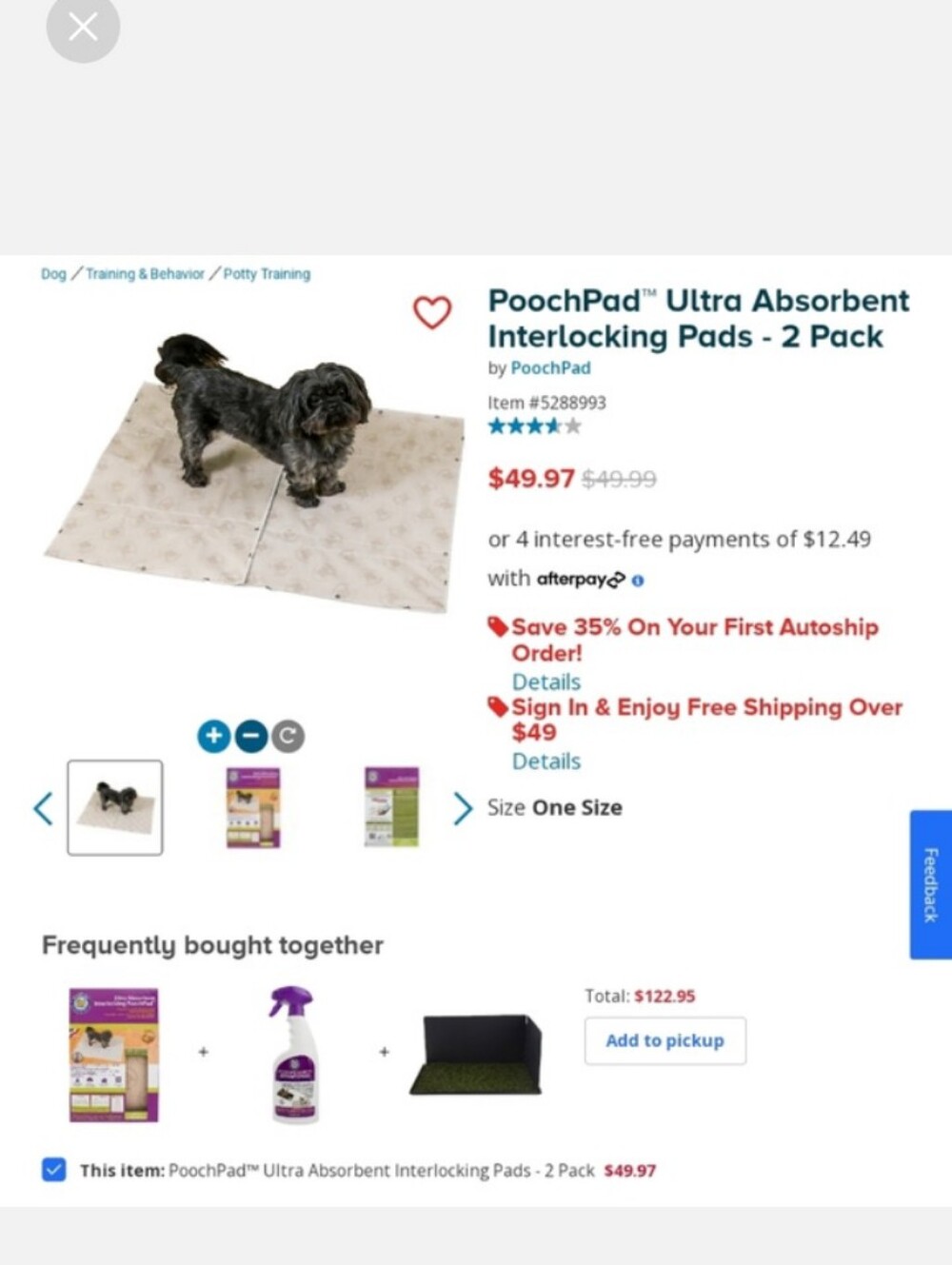 NWT: POOCHPAD, REUSABLE/WASHABLE ULTRA ABSORBENT LEAKPROOF POTTY PAD SYSTEM.